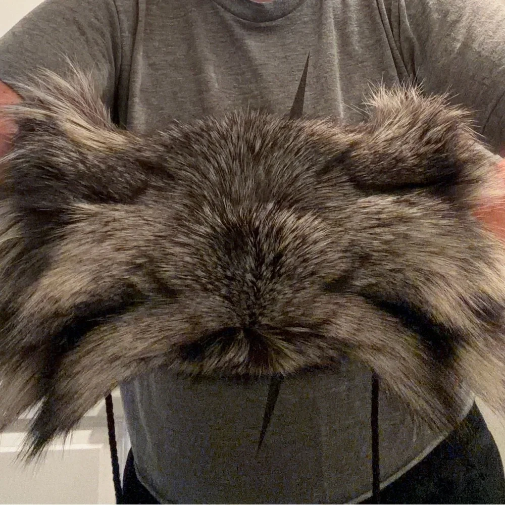 Chic Fur Gray Clutch / muffin/ crossbody bag